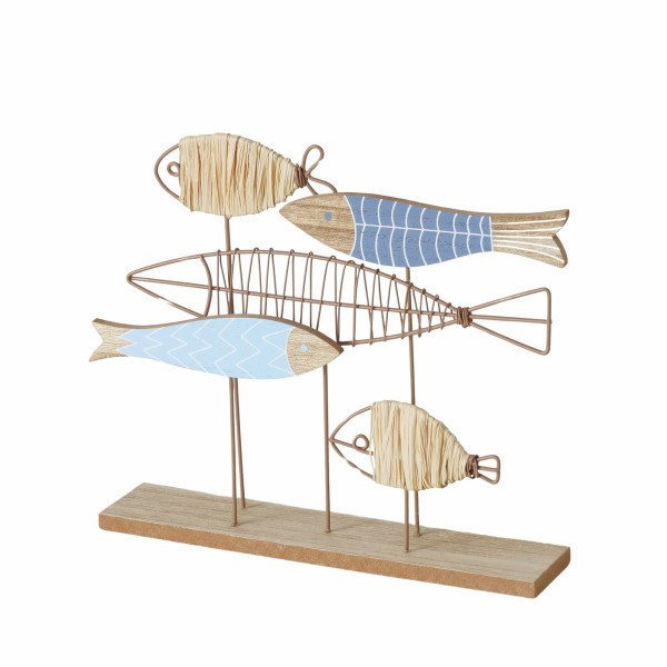 Aufsteller Fische FISKE in mehrfarbig aus Materialmix