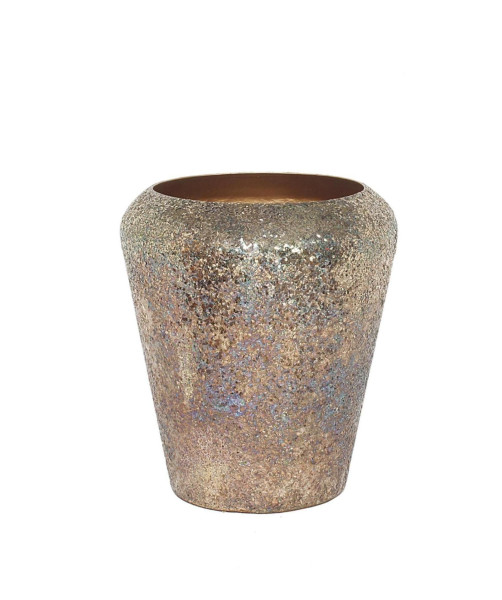 Übertopf MOSAIC in goldfarben aus Glas