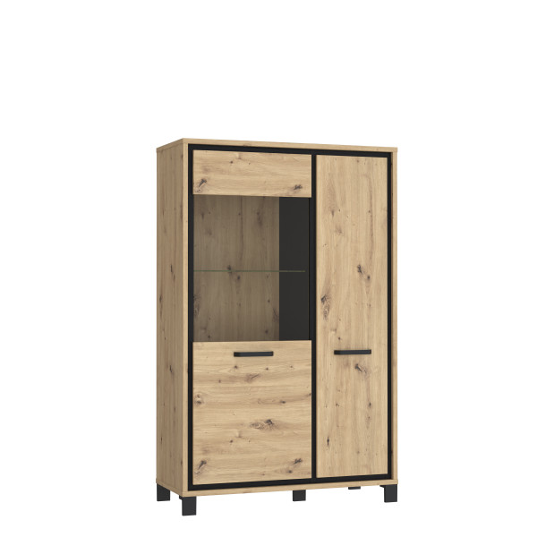 Highboardvitrine NARVIK in braun aus Dekor