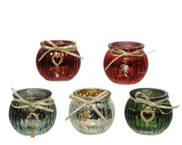 Windlicht ANTIQUE in mehrfarbig aus Glas