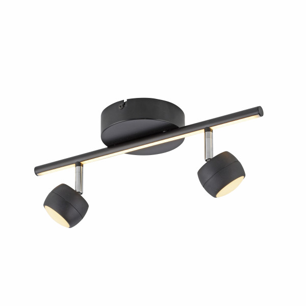 Deckenspot JARIK LED 2-flammig in schwarz aus Aluminium