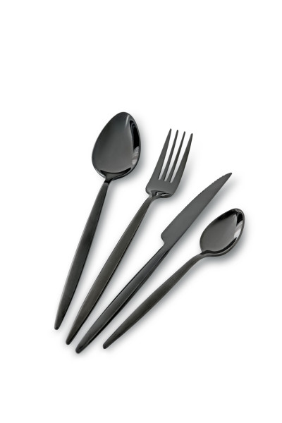 Besteckgarnitur BONGUSTO BLACK in schwarz aus Edelstahl