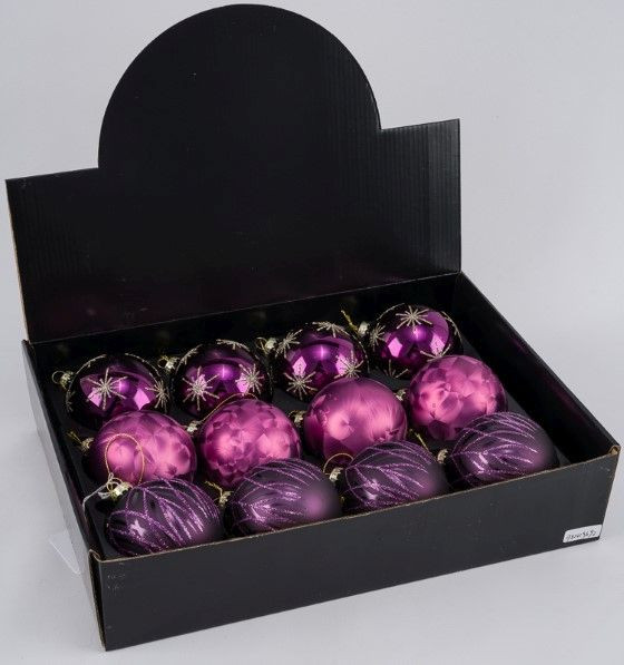 Weihnachtskugel in pink aus Glas