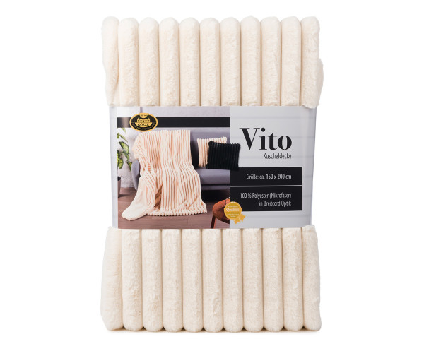 Decke vito creme in creme aus Polyester