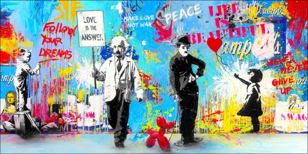 Aludibondbild LOVE IS ANSWER in mehrfarbig aus Metall