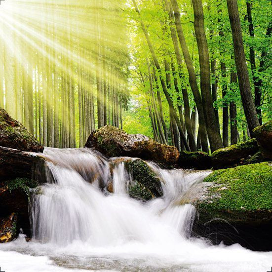 Bild SUNBEAM WATERFALL in mehrfarbig aus MDF