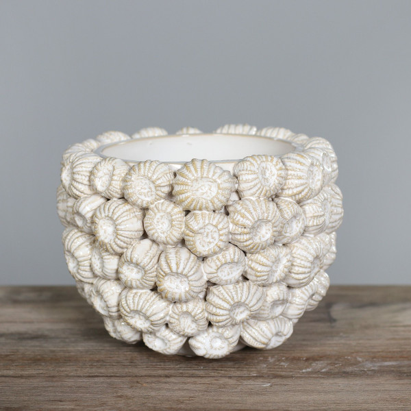 Vase in creme aus Steinzeug