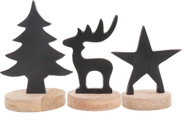 Dekoobjekt X-MAS in schwarz aus Aluminium