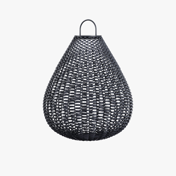 Außenleuchte PLET in schwarz aus Rattan