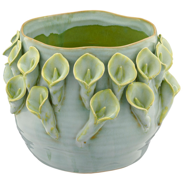 Übertopf in hellgrün aus Keramik