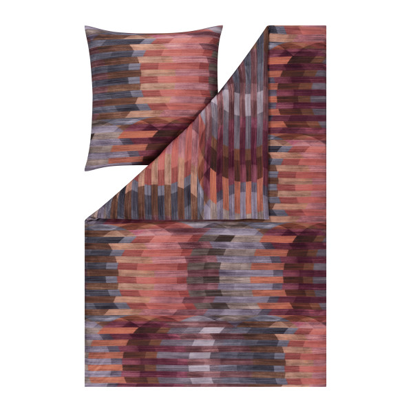 Bettwäsche AURI Mako-Jersey in rot aus Baumwolle