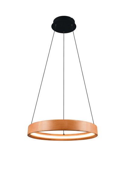 Pendelleuchte LYNWOOD in braun aus Materialmix