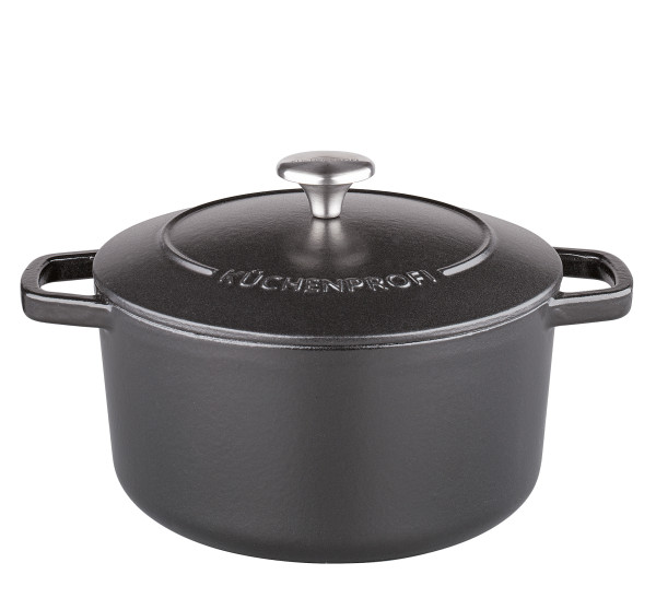 Bratentopf KÜCHENPROFI PROVENCE in schwarz aus Gußeisen