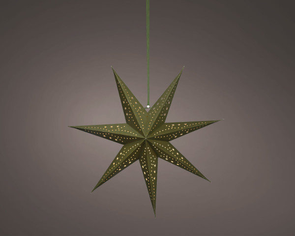 Papierstern LED in grün aus Papier