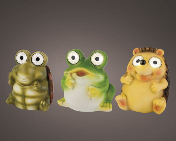 Dekofigur SOLAR ANIMALS in mehrfarbig aus Polyresin