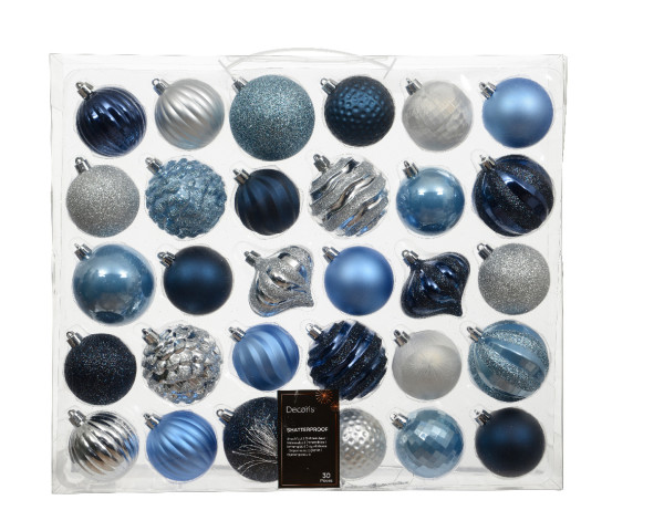 Weihnachtskugel-Set MIX in mehrfarbig aus Kunststoff