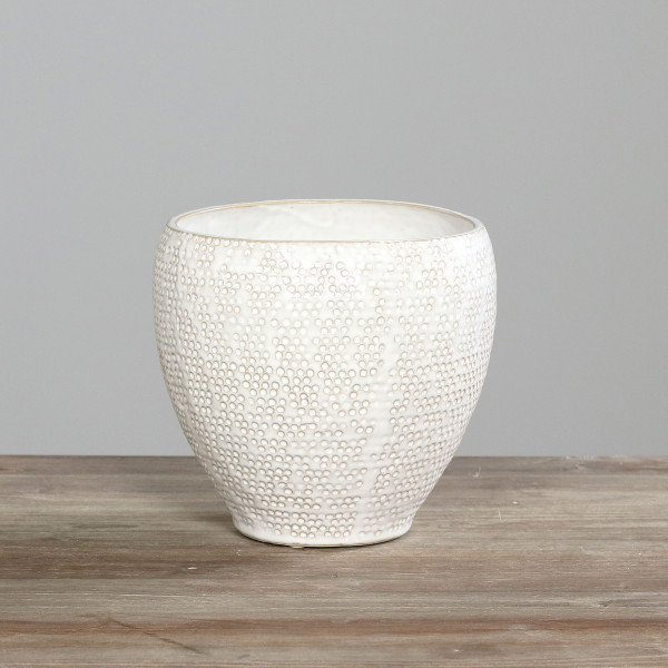 Vase in creme aus Keramik