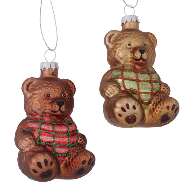 Weihnachtskugel BRUMMY in braun aus Glas