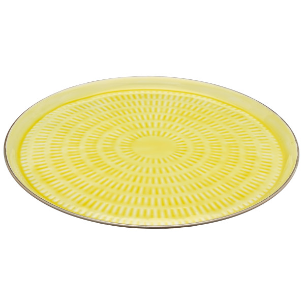 Deko-Teller in gelb aus Metall