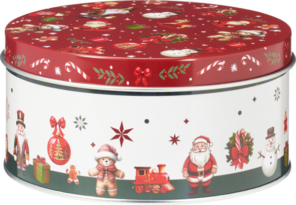 Gebäckdose X-MAS in mehrfarbig aus Metall