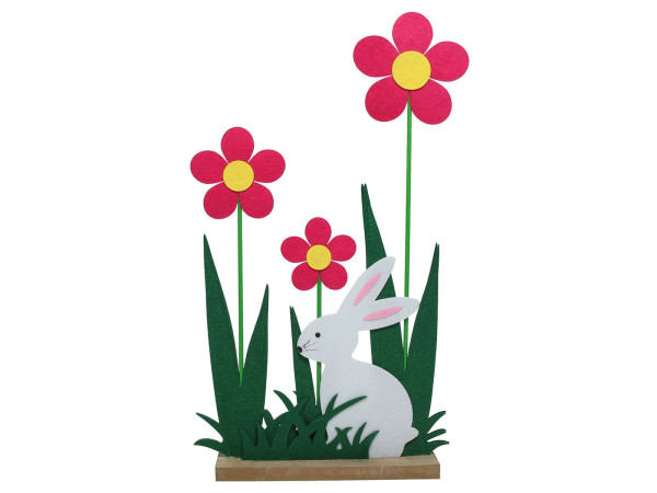 Dekoelement OSTERN in grau aus Filz