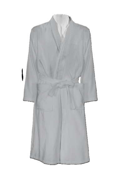 Bademantel Schalkragen in grau aus Baumwolle