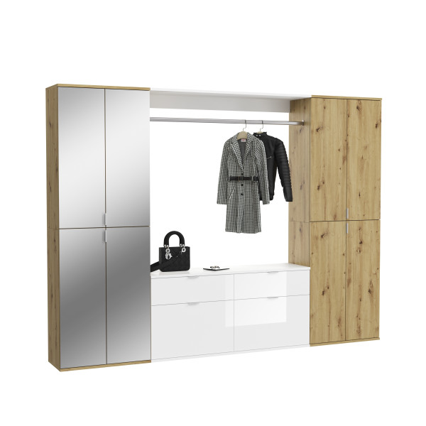 Garderobe PROJEKT X in Artisaneiche aus Dekor
