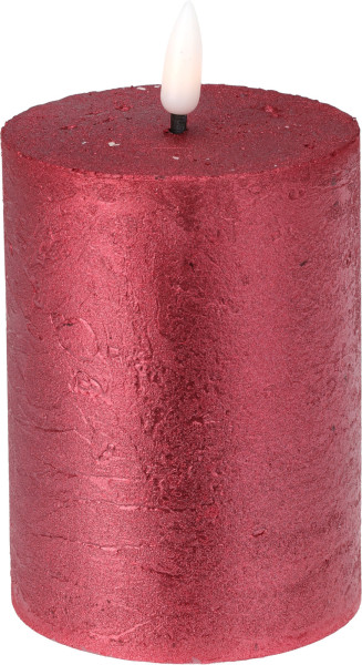 Kerze LED BORDEAUX in rot aus Wachs