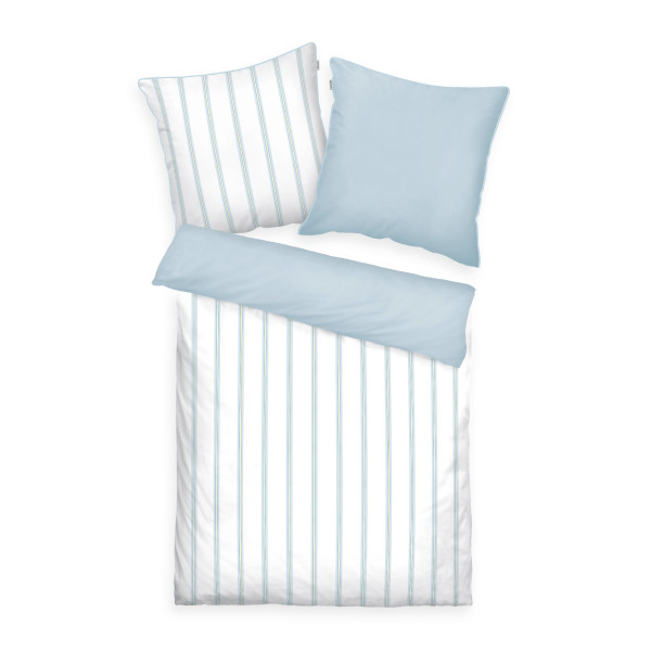 Bettwäsche TOM TAILOR Satin in hellblau aus Baumwolle