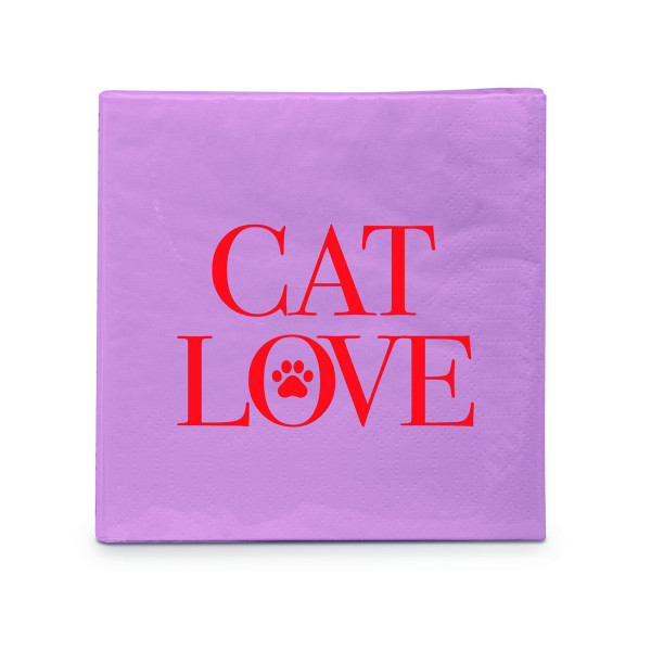 Servietten DESIGN@HOME CAT LOVE in rose aus Papier