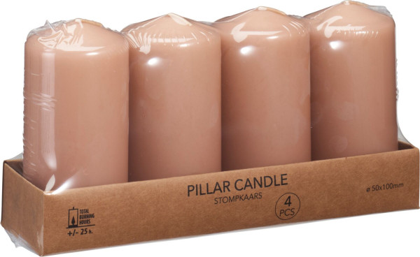 Kerzen-Set in Caramel aus Wachs