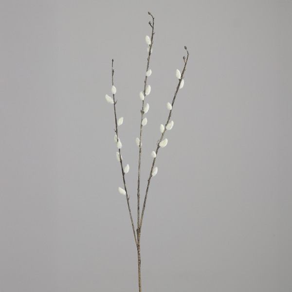 Kunstblume Weidenkätzchen in creme aus Kunststoff