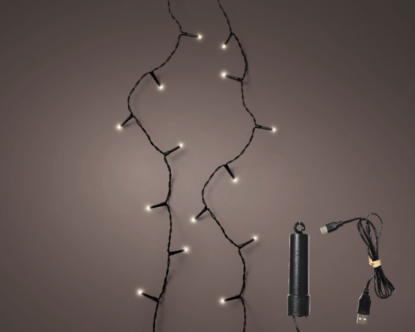 Lichterkette LED TWINKLE in schwarz aus Materialmix