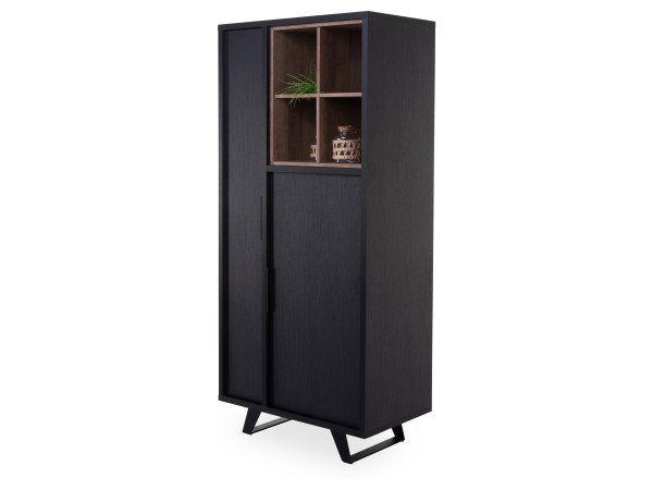 Vitrine HARPER MONSCHAU in schwarz aus Dekor