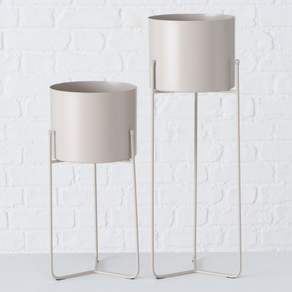 Pflanztopf TRELLI in beige aus Eisen