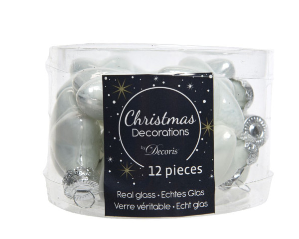 Weihnachtskugel-Box Sterne WINTERWEISS in weiß aus Glas