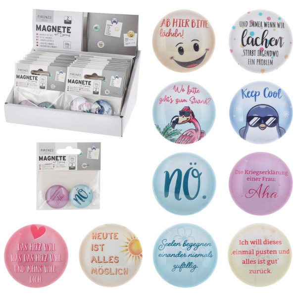 Magnet-Set SPRÜCHE in mehrfarbig aus Kunststoff