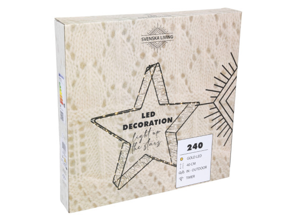 Leuchtobjekt LED STERNE in schwarz aus Metall