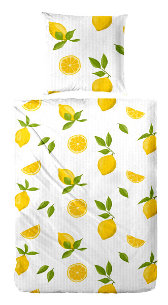 Bettwäsche LIMONE in mehrfarbig aus Baumwolle