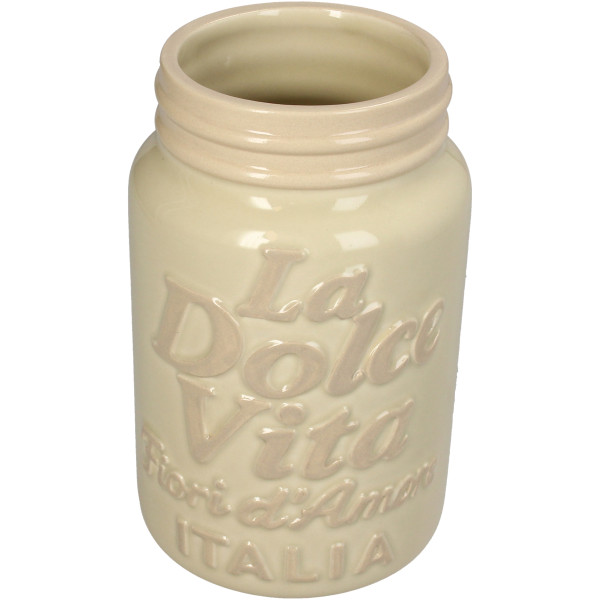 Vase LA DOLCE VITA in beige aus Dolomit