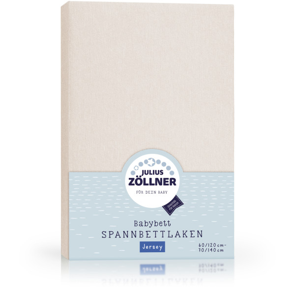 Spannbettlaken ZÖLLNER Jersey in beige aus Baumwolle