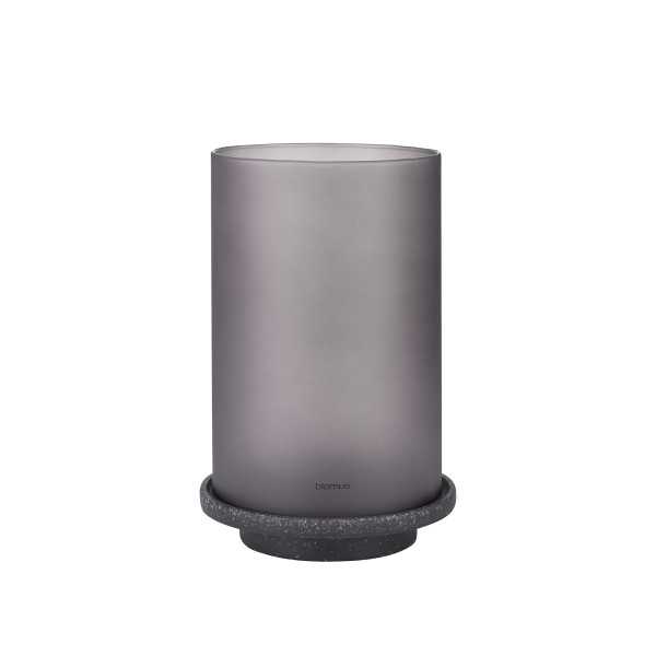 Windlicht LEVA in grau aus Polyresin