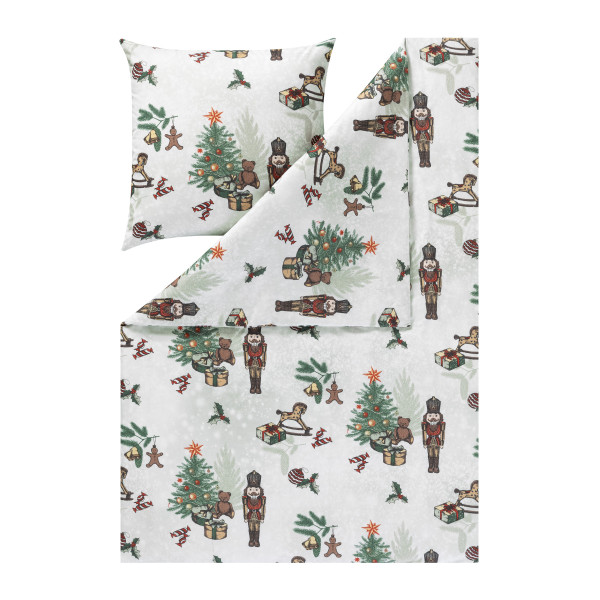 Bettwäsche NUTCRACKER in rot aus Baumwolle