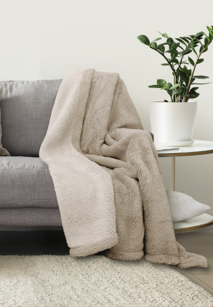 Decke SHERPA kitt in kitt aus Polyester