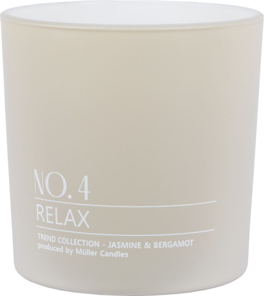 2-Docht-Duftglas RELAX in beige aus Wachs