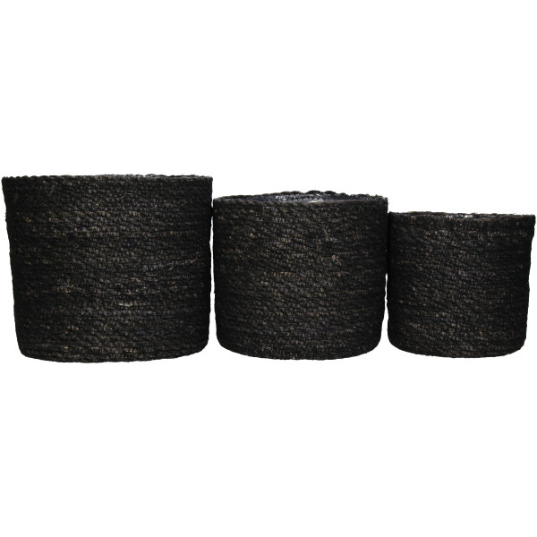 Pflanzgefäß BLACK in schwarz aus Seegras