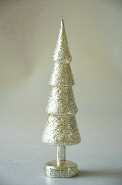 Weihnachtsbaum in silberfarben aus Glas