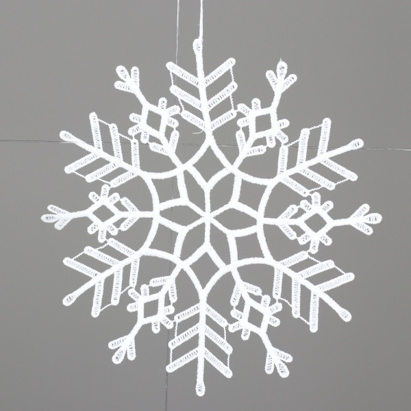 Christbaumschmuck Hänger ORNAMENT HÄKEL in weiß aus Polyester