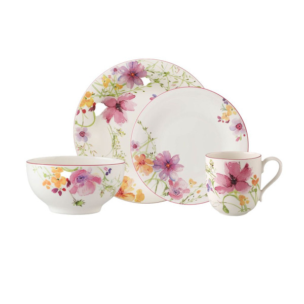 Kaffeeservice Mariefleur Basic in bunt aus Porzellan
