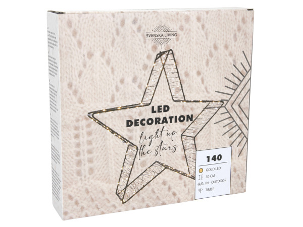 Leuchtobjekt LED STERNE in schwarz aus Metall